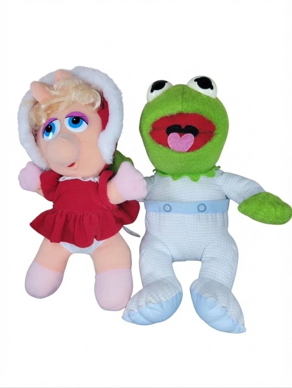 Hasbro Muppet Babies Kermit Frog Miss Piggy Plush Unisex OS Vintage 80s Toy